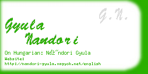 gyula nandori business card